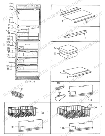 Взрыв-схема холодильника Zanussi ZFC67/42FF - Схема узла Furniture